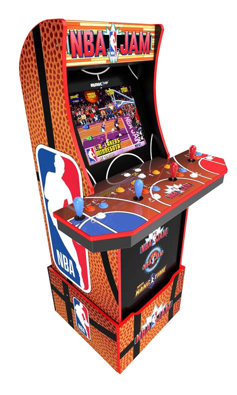 Nba jam arcade game machine - Aug 4, 2022 · Arcade1Up NBA JAM™: SHAQ EDITION home arcade machine is here, and makes a towering addition! Features: • New one-piece design, standing an impressive 67” tall. • New 19” screen. • Light-Up Marquee. • WiFi Live and cross play with Arcade1Up’s original NBA Jam game machine, no monthly subscription required. Games: NBA JAM™. 